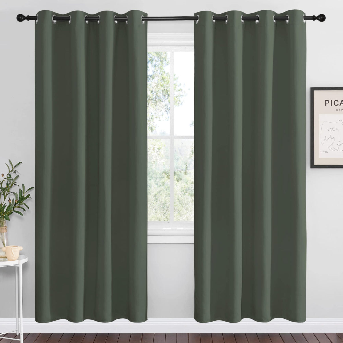 NICETOWN Cappuccino Blackout Curtains for Kitchen 55" w x 78" L 2 Panels