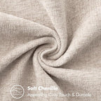 MIULEE Pack of 2 Couch Throw Pillow Covers 20x20 Inch Natural Beige Farmhouse Decorative Pillow Covers with Stitched Edge Taupe Soft Chenille Solid Dyed Pillow Covers for Sofa Bed Living Room