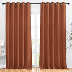 NICETOWN Blackout Room Divider Curtains 118 inches Long, Grommet Thermal Window Treatments Sound Reducing Drapes for Sliding Glass Door, Burnt Orange, W66 x L118, 2 Pieces