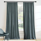 RYB HOME Velvet Curtains 102 inches Long, Extra Long High Ceiling Curtains
