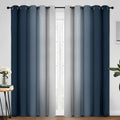 Yakamok Ombre Curtains Navy Blue and Greyish White for Living Room,70Wx84L