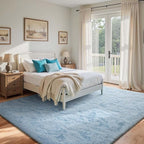 4x6 Ft Shag Rugs for Bedroom Living Room, Ultra Soft Fluffy Furry Area Rugs for Indoor Floor, Aesthetic Carpet for Kids Home Decor (Light Blue)