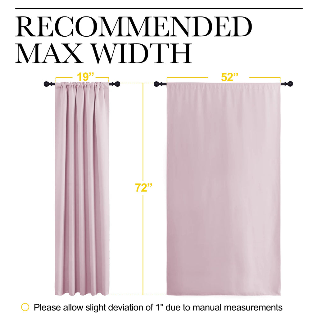NICETOWN Blackout Curtains for Girls Room - Nursery Essential Thermal Insulated Solid Rod Pocket Top Blackout Drapes (Lavender Pink, 1 Pair, 52 x 72 Inch)