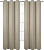 LEMOMO Beige Blackout Curtains/42 x 84 Inch/Set of 2 Panels Room Darkening Curtains for Bedroom