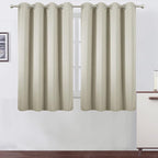 LEMOMO Light Beige Blackout Curtains/52 x 45 Inch Length Kids Curtains/Set of 2 Panels Grommet Bedroom Curtains for Living Room