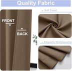Simplebrand Ava Brown Blackout Curtains for Bedroom 90 Inches Long 2 Panels Set, Solid Privacy Energy Saving Living Room Window Treatment Curtains Blackout Drapes, W50 x L90 Inch, Brown