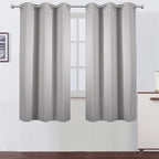 LEMOMO Light Grey Blackout Curtains 34 x 54 Inch Length/Set of 2 Curtain Panels/Thermal Insulated Room Darkening Blackout Curtains for Bedroom