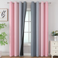 Pink and Grey Ombre Blackout Curtains for Living Room 84 Inch Long 2 Panels