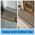GORILLA GRIP 100% Waterproof All-Season WeatherMAX Doormat 35x23, US Designed Natural Rubber, Stain and Fade Resistant, Low Profile Indoor Outdoor Door Mats, Easy Clean Patio Mat, Tan Pawprints