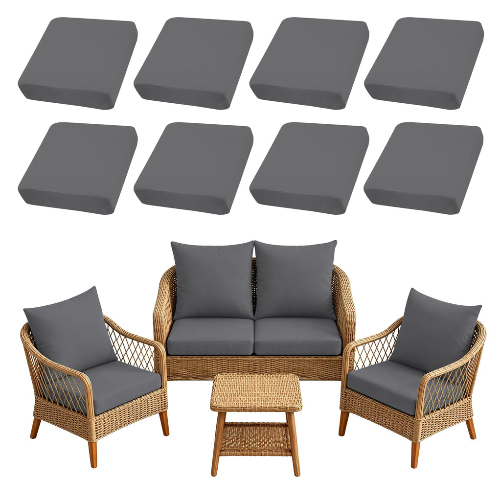 SUKAIKEQA 8PCS Patio Cushion Covers.Patio Furniture Couch SeatSlipcovers