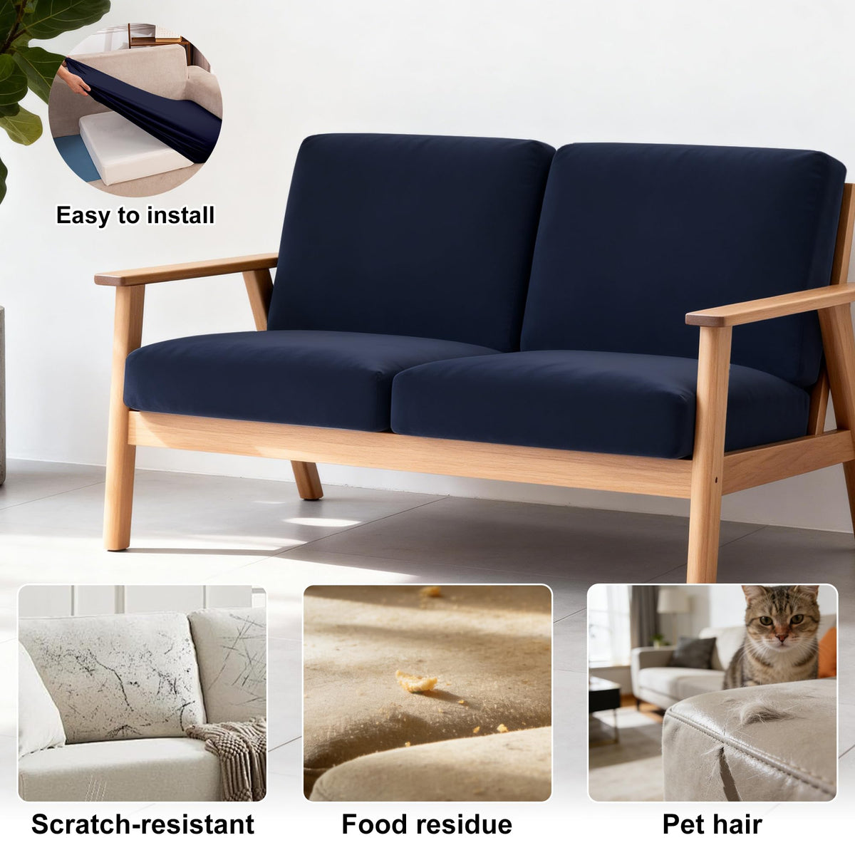 4 Pcs Outdoor Cushion Covers, Patio Sofa Cushion Covers Replacement