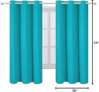 LEMOMO Turquoise/Teal Blackout Curtains/38 x 54 Inch/Set of Two Panels Grommet Living Room Curtains