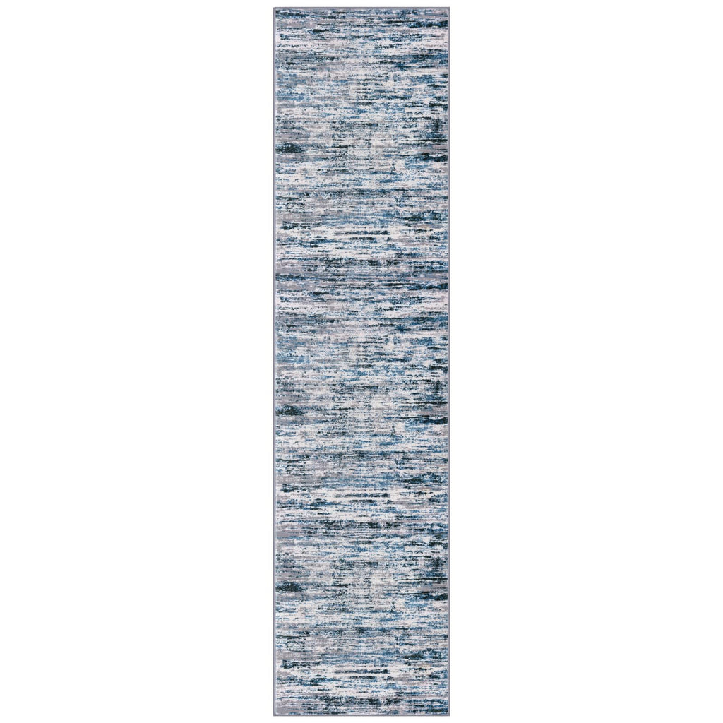 Lansny Modern Abstract Runner Rug 3x10, Grey Blue White Washable Kitchen Runner Non-Slip Soft Hallway Rug Runner Thin Print Faux Wool Carpet for Entryway Bedroom Laundry Room Indoor Home Office Decor