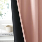 RYB HOME Bedroom Blackout Curtains 80 inches Long, 100% Blackout