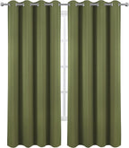 LEMOMO Olive Blackout Curtains/52 x 95 Inch/Set of 2 Panels Thermal Insulated Room Darkening Curtains for Bedroom