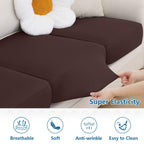 hyha Milk Silk Couch Cushion Covers, Sofa Covers for 3 Cushion Couch
