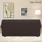 Easy-Going Stretch 4 Seater Sofa Slipcover 1-Piece Sofa Cover Furniture Protector Couch Soft with Elastic Bottom for Kids, Polyester Spandex Jacquard Fabric Small Checks Chocolate