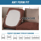 H.VERSAILTEX Velvet Stretch Couch Cushion Cover Plush Cushion Slipcover for Chair Loveseat Sofa Cushion Furniture Protector Seat Cushion Sofa Cover (3 Piece Sofa Cushion Covers, Burnt Brick)