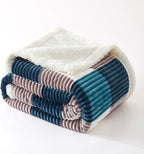 PU MEI Sherpa Blanket Twin Plaid Thick Bed Blanket, 90”*80” Super Soft Flannel Fuzzy Fleece Reversible Velvet Plush Warm Blanket for Couch (Teal Check, 80"*90")