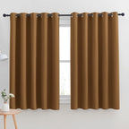 NICETOWN Blackout Curtain Panels for Bedroom, Gold Brown, 2 Panels, W70 x L63-inch, Grey, Thermal Insulated Grommet Top Blackout Draperies and Drapes for Basement