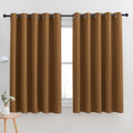 NICETOWN Blackout Curtain Panels for Bedroom, Gold Brown, 2 Panels, W70 x L63-inch, Grey, Thermal Insulated Grommet Top Blackout Draperies and Drapes for Basement