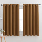 NICETOWN Blackout Curtain Panels for Bedroom, Gold Brown, 2 Panels, W70 x L63-inch, Grey, Thermal Insulated Grommet Top Blackout Draperies and Drapes for Basement