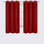 LEMOMO Red Bedroom Blackout Curtains/38 x 63 Inch Long/Set of 2 Curtain Panels/Thermal Insulated Room Darkening Curtains for Bedroom