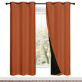 NICETOWN Full Shade Curtain Panels, 37" Wide x 70" Long, Burnt Orange, Pair of Thermal Insulated & Energy Efficiency Blackout Drapes for Living Room, Lined Silky Performance Window Dressing