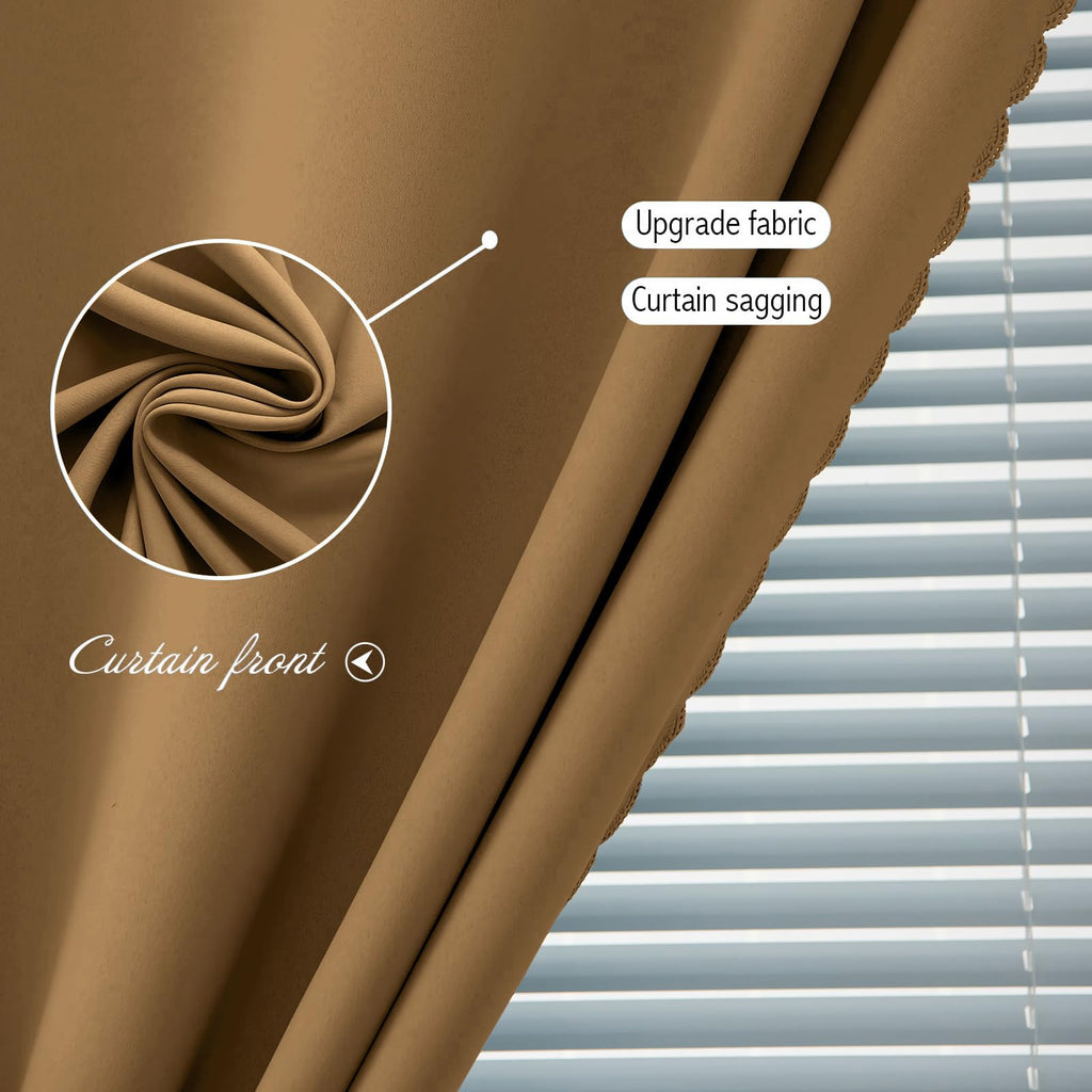 Sovtfides Self Adhesive Curtains, Stick Curtain Blackout Shades Window Cover Curtains for Living Room No Drilling, 47" W X 84" L, Brown, 1 Panel