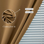 Sovtfides Self Adhesive Curtains, Stick Curtain Blackout Shades Window Cover Curtains for Living Room No Drilling, 47" W X 84" L, Brown, 1 Panel