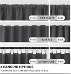 Deconovo Blackout Curtains, Thermal Insulated, W52 x L45 2 Panels, Back Tab, Machine Washable, Room-Darkening Drapes for Bedroom/Living Room Dark Grey