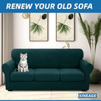 XINEAGE 2026 New 4 Pieces Couch Covers for 3 Cushion Couch Super Stretch Thick Soft Sofa Cover Anti Slip Sofa Slipcover Dogs Cats Furniture Protector (Blackish Green, 71"-91")