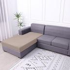 hyha Waterproof Sectional Couch Covers, Non Slip Sofa Couch Cushion Covers L Shape, Thick Stretch Jacquard Fabric, Washable Sofa Slipcovers with Elastic Bottom (1 Piece for Chaise, Taupe)