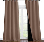 NICETOWN Complete Blackout Cold Blocking Shades for Large Window Door, 100% Blackout Window Curtain Panels with Black Lined, 55 inches Width Each Panel, 96 inches Length, Cappuccino, Double Pieces