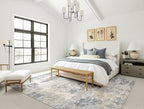 UERMEI 5x8 Area Rug Living Room Rugs - Washable Neutral Modern Abstract Soft Thin Large Rug Indoor Floor No Slip Rug Carpet for Bedroom Under Dining Table Home Office Decor - Blue Grey