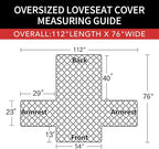 Easy-Going Reversible Couch Cover, 2 Cushion Sofa, Navy/Navy