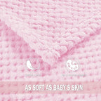 Exclusivo Mezcla Fleece Throw Blanket Extra Large, Super Soft and Warm Blankets for Couch, Sofa and Bed Waffle Textured, Cozy, Fuzzy and Lightweight (Light Pink, 50x70 Inches)