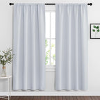 RYB HOME Curtains for Bedroom Living Room 72 inches Long, Thermal Insulated Privacy Rod Pocket Drapes for Nursery Office Home Theater, Width 42 by Length 72, Greyish White, 2 Panels