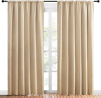 NICETOWN Room Darkening Curtains for Bedroom - Triple Weave Home Decoration Thermal Insulated Solid Drapes for Kitchen (Biscotti Beige, Set of 2 Panels, 70 x 84 Inch)
