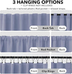 Deconovo Blackout Curtains, Thermal Insulated, W42 x L63 2 Panels, Back Tab, Machine Washable, Room-Darkening Drapes for Bedroom/Living Room Light Purple