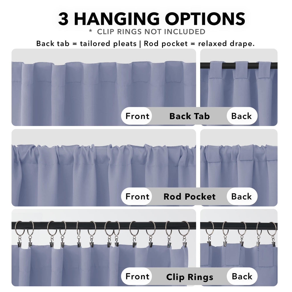 Deconovo Rod Pocket and Back Tab Blackout Curtains for Living Room Thermal Insulated Room Darkening Curtains 42Wx95L Inch Light Purple 2 Panels