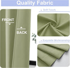 Simplebrand Ava Sage Green Blackout Curtains for Bedroom 84 Inch Length 2 Panels Set, Solid Thermal Insulated Privacy Living Room Window Treatment Curtains Blackout Drapes, W50 x L84 Inch, Sage Green