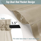 Taupe Sheer Curtains 90 Inches Long 2 Panels, Light Filtering Solid Sheer Curtains for Bedroom Living Room, Lightweight Soft Airy Window Voile Sheer Drapes, Dual Rod Pocket, 2x42Wx90L Inches