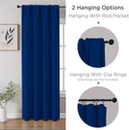 CUCRAF Royal Blue Blackout Curtains 45 inch Length 2 Panels Set, Rod Pocket Room Darkening Drapes for Bedroom Living Room, Insulated Thermal Light Blocking Window Curtain (W52 x L45 Inch)