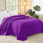 Exclusivo Mezcla Fleece Blanket Twin Size for Bed, Super Soft and Warm, All Season, Cozy, Plush, Lightweight, 60x80 Inches Purple