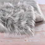 ORINOVA Light Silver Gray Faux Washable Shaggy Fur Rugs for Bedroom Plush Area Rugs for Living Room 2x3 Nursery Rug Home Room Décor