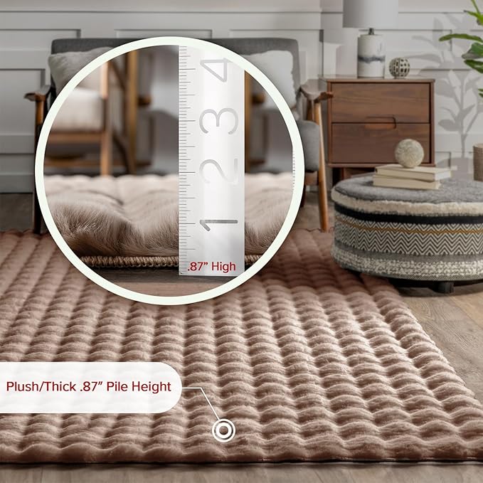 nuLOOM 3'9" x 6' Cozy Plush SuperiorWash Area Rug, Machine Washable, Non-Slip, Soft Fluffy Shag Carpet for Living Room Bedroom Kids Room Nursery Home Decor, Jeni Taupe