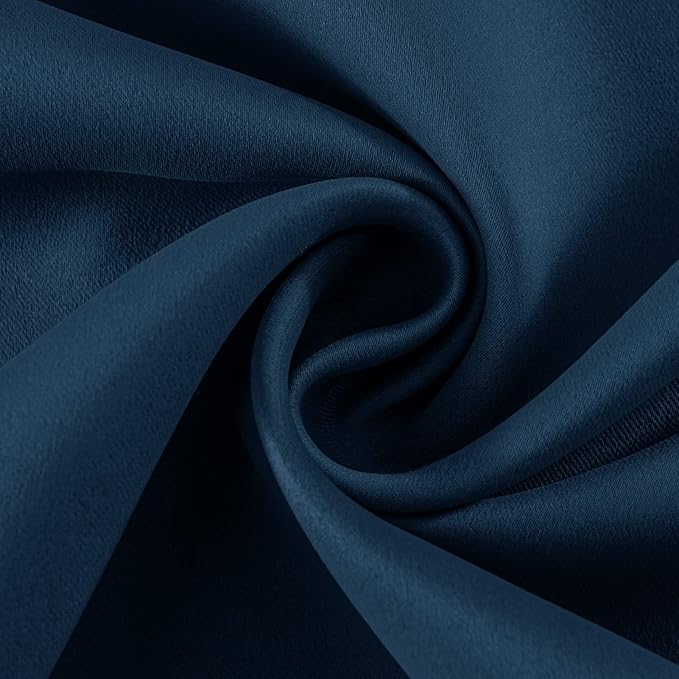 Joydeco Blackout Curtains 84 Inch Length 2 Panels Set, Thermal Insulated Long Curtains& Drapes 2 Burg, Room Darkening Grommet Drapes for Living Room Bedroom Window (W52 x L84 Inch, Navy Blue)