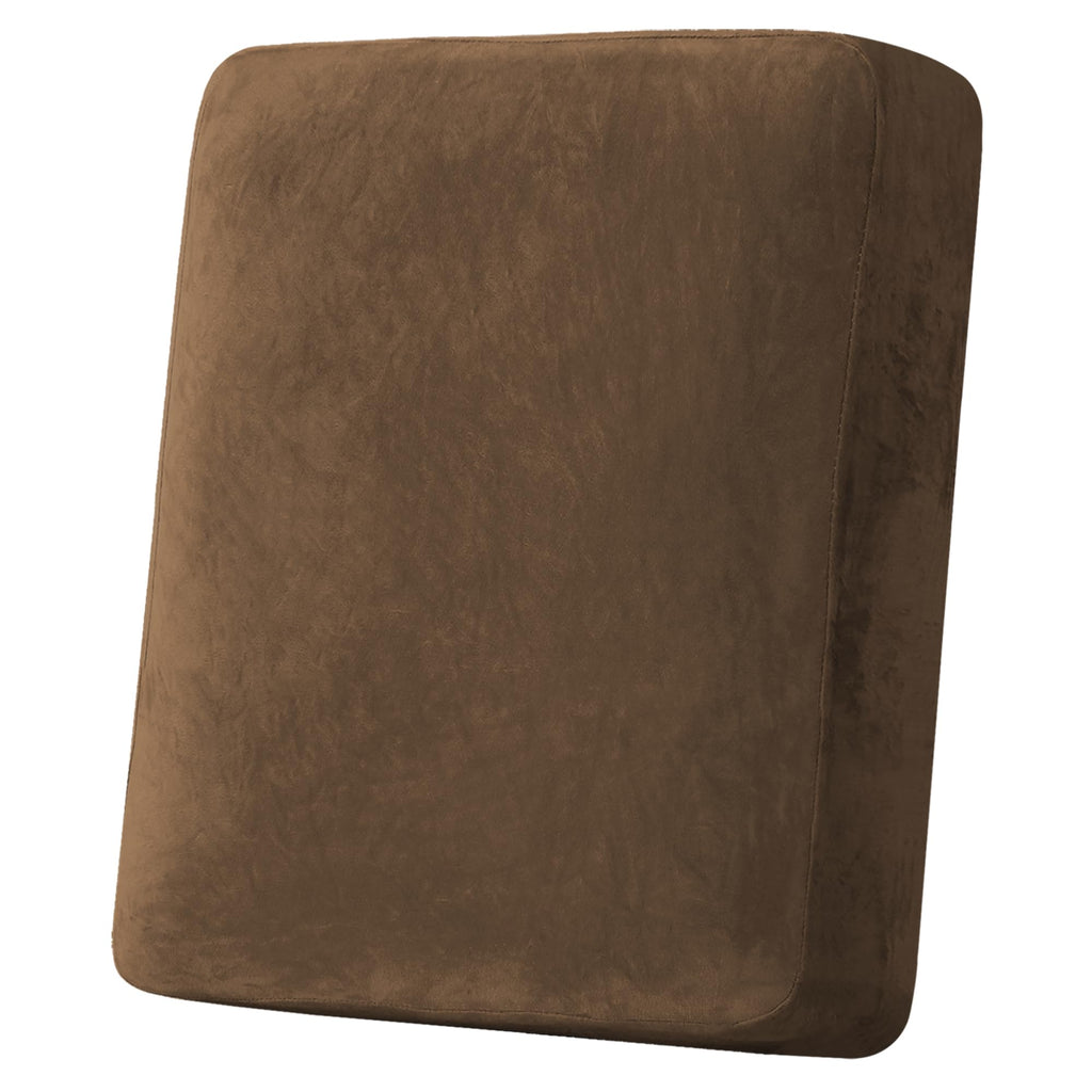 H.VERSAILTEX Velvet Stretch Couch Cushion Cover Plush Cushion Slipcover for Chair Cushion Furniture Protector Seat Cushion Sofa Cover (1 Piece Armchair Cushion Covers, Bronze Brown)