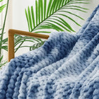 Exclusivo Mezcla Fleece King Blanket for Bed, Extra Large Fuzzy Tie-dye Stone Blue Bed Blankets, Soft Cozy Plush Sofa Throws for All Seasons, 90x104 Inches